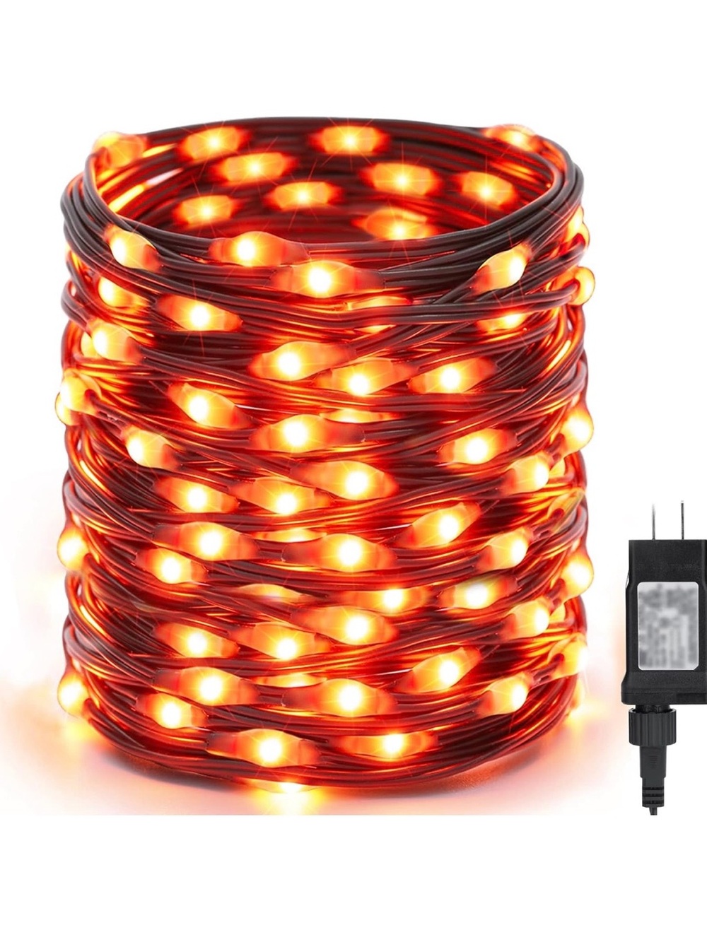 Brizled Halloween Lights Outdoor, 72ft 200 LED Orange String Lights Indoor Conne